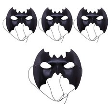 Party09 派對用魅影半臉面具 4入, 黑色