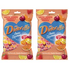 DIETORELLE 無糖水果糖 檸檬味+草莓味+橘子味+櫻桃味, 140g, 2袋