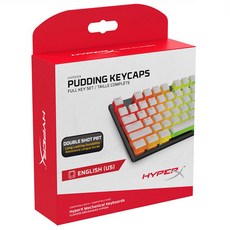 HyperX Double Shot PBT 布丁鍵帽 英文, 白色, HKCPXP-WT-US/G