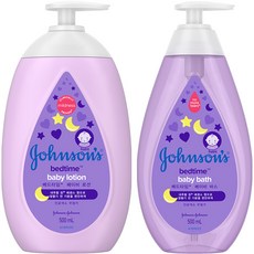 Johnson's 嬌生 bedtime乳液 500ml+bedtime沐浴露 500ml, 1組