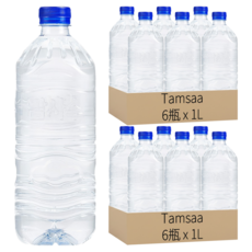 Tamsaa 無標籤天然水, 1L, 12瓶