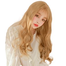 가발나라 여성용 시스루뱅 큐닉 웨이브 통가발 M, 아이스블론드, 1개