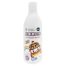 oh care 歐克威爾 波力兒童漱口水 葡萄, 350ml, 1瓶