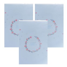 E.City 花色霧面密封拉邊衣物收納袋 3件組, 35 x 24cm, 藍色, 1組