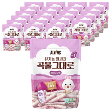 엘빈즈 유기농 쌀과자 곡물그대로, 자색고구마, 25g, 24개