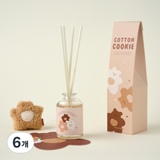 버터 샵 모던하우스 곰 퍼퓸 디퓨저, 6개, 80ml, 코튼 쿠키