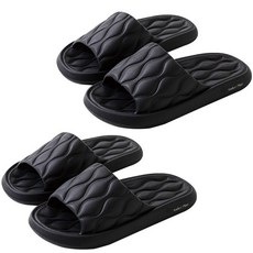 마켓플랜 트렌디 퓨어 거실 실내화, 블랙, 2개