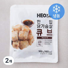 허닭 한입 닭가슴살 큐브 떡갈비맛 (냉동), 100g, 2개