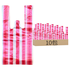 紅/白條紋背心袋 半斤袋 (19.5*37cm), 10包