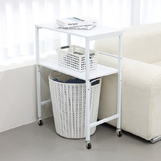 21C Trend Objet 掃地機器人多功能縫隙側邊層架收納櫃, 白色, 1個, 2層