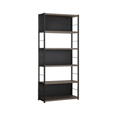 리바트 조인 800 스틸 책장 마감형 방문설치, 블랙 + 다크그레이, 5단