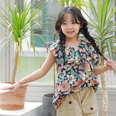 女童透氣卡琳無袖上衣 J6687