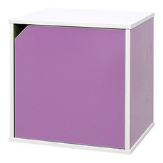 아이리스 컬러 큐빅 공간박스 도어형 CQB-35D, 퍼플화이트, 1개