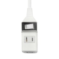 Mayka 明家 2孔1開2插高阻燃延長線 日本模具結構0.8mm厚度銅片 過載自動斷電保護開關, 2.7m, 白色, 1條