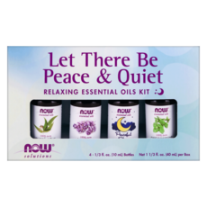 NOW Foods 和平寧靜純精油套裝, 薰衣草 + 薄荷 + 尤加利 + 甜夢複方, 10ml, 1組