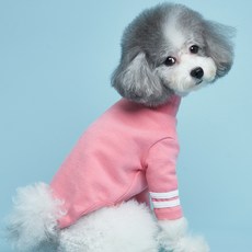 DOG-i 寵物狗用基本款雙線T恤, 粉紅色