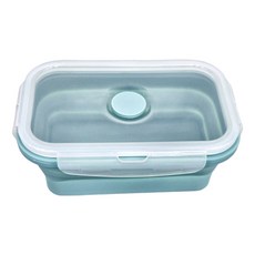 折疊矽膠便當盒 550ml 薄荷綠, 1個