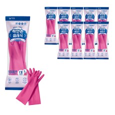 HAYANSON 經典橡膠手套, 10套, 大(L), 粉紅色