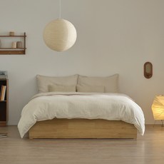 에스엘큐케이 호보 원목 책장 침대 프레임 단품 방문설치, 내추럴