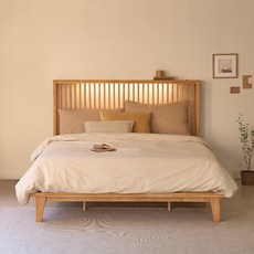 에스엘큐케이 세레노 원목 헤드 침대 프레임 단품 방문설치, 내추럴