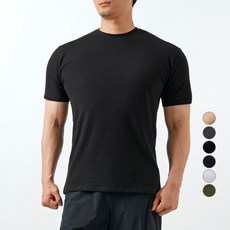 팀스핏 남성용 통기성 빅사이즈 20수 스판 무지 머슬핏 반팔 티셔츠