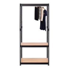 스피드랙 V2 행거 3단 + 봉 900 x 400 x 2100 mm, 블랙(앵글)