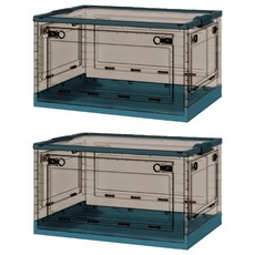 ONE HOUSE 五開門特大折疊收納箱 72L OH-Q250-2, 靜謐藍, 2個