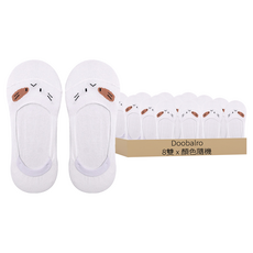 Doobalro 女性用雙層束帶動物農場隱形襪 8雙