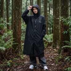 LIBERO Hardy 戶外露營防水雨衣, 黑色