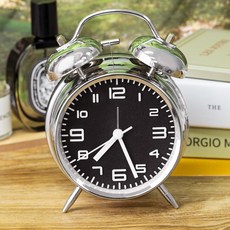 루아즈 인테리어 무소음 시끄러운 탁상 알람시계 LUAZ-AL1, 실버블랙