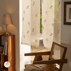 刺繡花邊窗簾, 米色+紅色+綠色+藍色+紫色+黃色