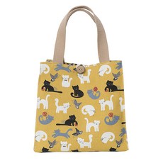 I Love Home插圖圖案鈕扣便當袋 黃色貓咪, 1個