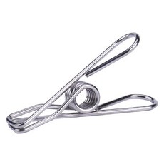 不鏽鋼超耐用彈性衣夾 20個, 銀色, 1組