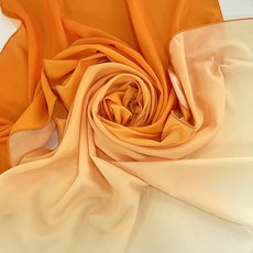不易透視漸層加厚雪紡布料 拷克收邊, 橘色
