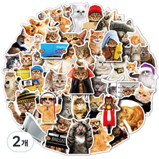 예스몰 고양이 강아지 팬시 스티커 50p, BP-269, 2개