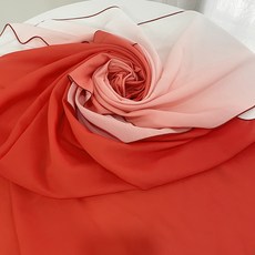 不易透視漸層加厚雪紡布料, 紅色