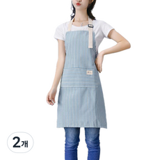American Road粉彩條紋連身裙式圍裙 RK2330, 藍色, 2個