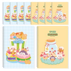 DADA 花生家族 英文 大格子 窄款小學春季筆記本, 隨機出貨, 10個