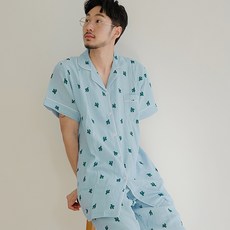 PALAN 仙人掌楊柳棉透氣短袖睡衣套裝