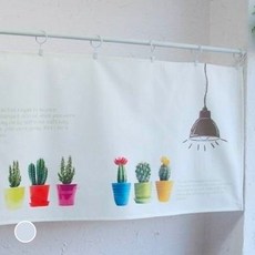 可愛花盆廚房遮蔽簾 基本款, 混合色