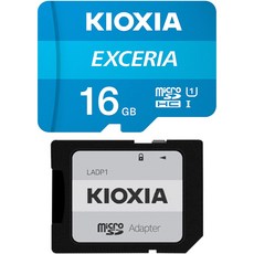 키오시아 EXCERIA XC UHS-I microSD 메모리카드 LMEX1L016GG2 + SD 어댑터 세트, 16GB, 1개