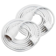 One Stop 高容量1孔電源板延長線白色16A, 5m, 白色, 2個