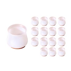 毛氈底矽膠椅腳保護套, 透明, 16個