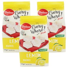 檸檬威化餅, 3包, 125g
