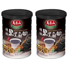 馬玉山 核桃黑芝麻糊 全素食 高纖 高鈣 高鐵 無增稠劑和人工香料 台灣製造, 450g, 1入, 2罐