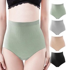 EDELLIN 石墨烯無痕高腰日常內褲 4件組, 膚色, 黑色, 綠色, 灰色