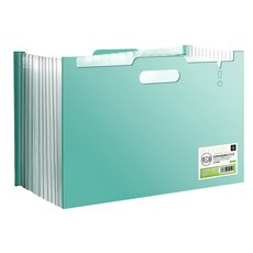 코지웰 아코디언 서류정리 서류꽂이 스탠드 13칸 가로형, 민트, 1개