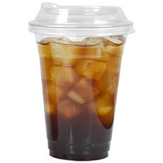 DAESUNG產業 92口徑PET杯 + 免吸管杯蓋組, 100套, 420ml