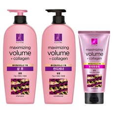 엘라스틴 콜라겐 볼륨 샴푸 680ml + 콜라겐 앤 아미노산 17종 볼륨 컨디셔너 680ml + 비오틴 앤 마린콜라겐 탱글볼륨 트리트먼트 300ml, 1개