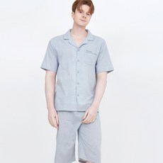 ELEGAMO 男款格紋短袖睡衣套裝